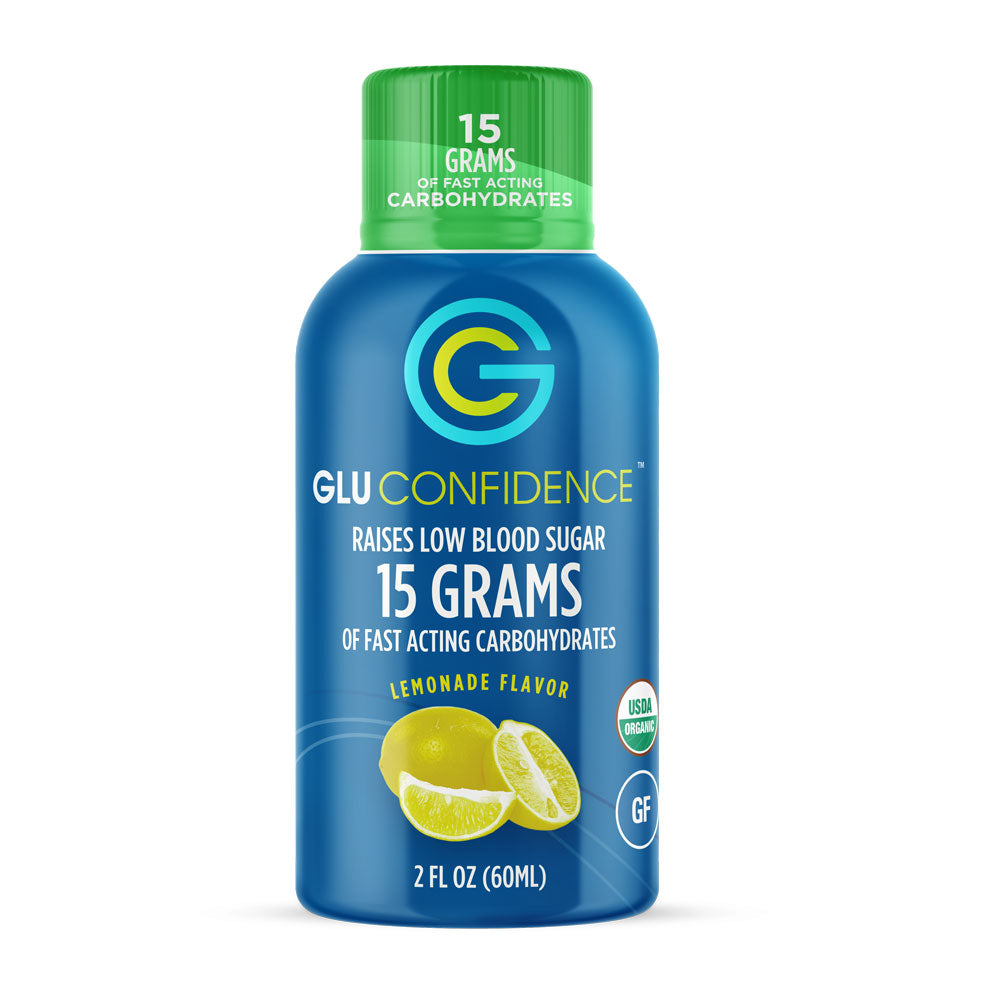 bottle of gluconfidence with a green lid in front of a white background